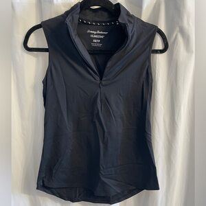 Tommy Bahama Women's Black Zip-Front Tank Top